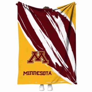 minnesota golden gophers brushstrokes maroon white blanket best selling