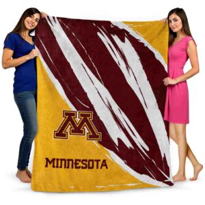minnesota golden gophers brushstrokes maroon white blanket fashion forward