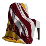 minnesota golden gophers brushstrokes maroon white blanket best selling