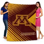minnesota golden gophers diagonal stripes maroon blanket best selling