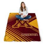 minnesota golden gophers diagonal stripes maroon blanket best selling