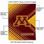minnesota golden gophers diagonal stripes maroon blanket best selling