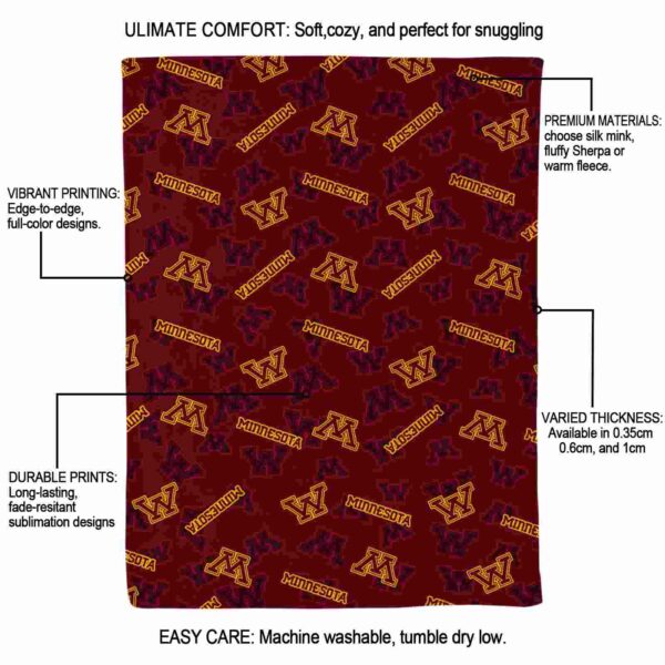 minnesota golden gophers diehard fans maroon blanket new arrival
