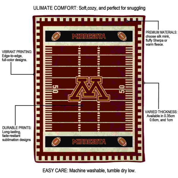 minnesota golden gophers football field maroon blanket new arrival