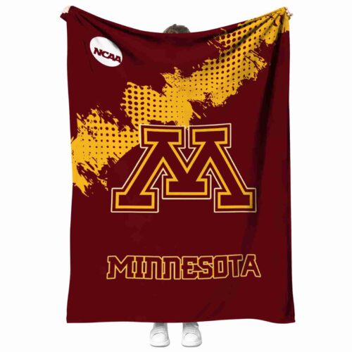 minnesota golden gophers grunge texture maroon blanket best selling
