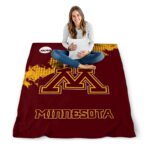 minnesota golden gophers grunge texture maroon blanket best selling
