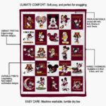 minnesota golden gophers mickey minnie maroon white blanket best selling