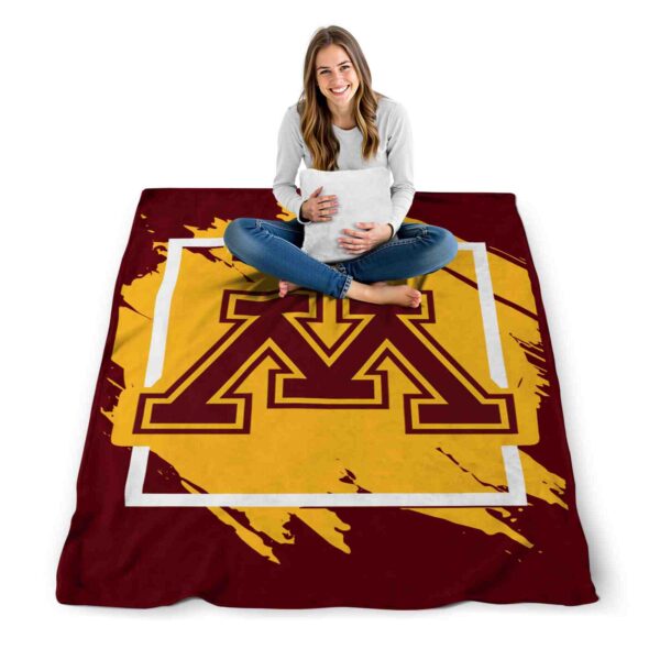 minnesota golden gophers splatter effect maroon blanket high quality