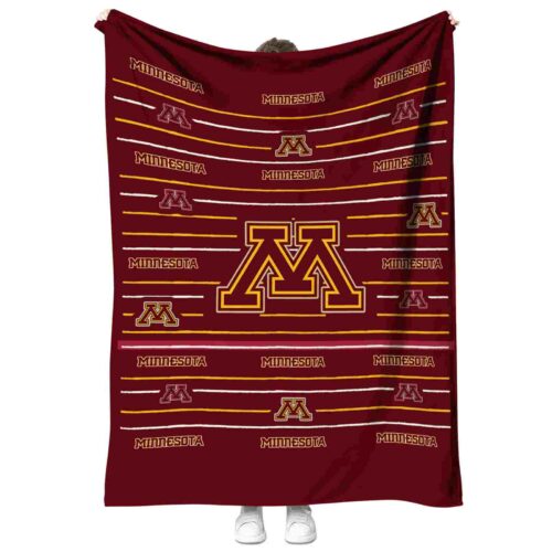 minnesota golden gophers striped pattern maroon blanket best selling