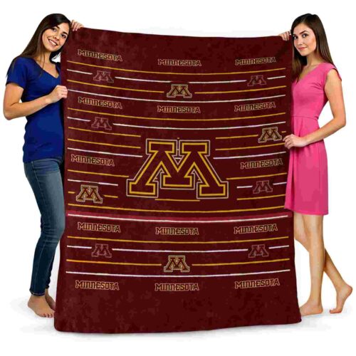 minnesota golden gophers striped pattern maroon blanket fashion forward