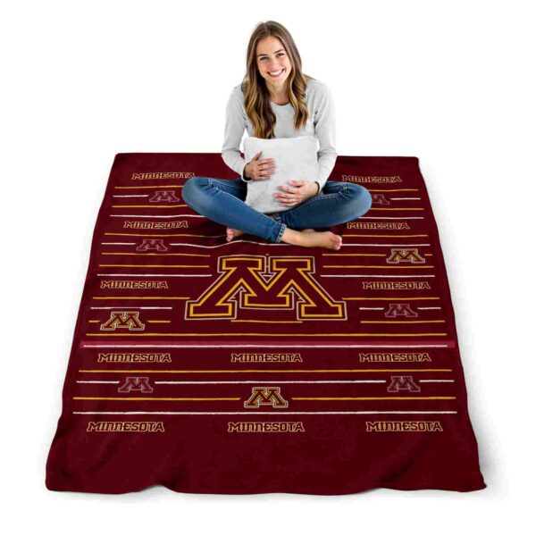 minnesota golden gophers striped pattern maroon blanket high quality