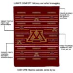 minnesota golden gophers striped pattern maroon blanket new arrival