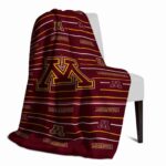 minnesota golden gophers striped pattern maroon blanket top rated