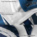 minnesota timberwolves brushstrokes midnight blue white blanket best selling