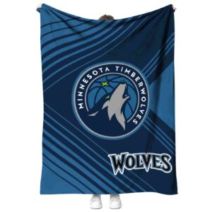 minnesota timberwolves diagonal stripes midnight blue blanket best selling