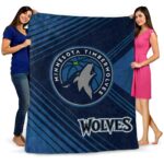 minnesota timberwolves diagonal stripes midnight blue blanket best selling