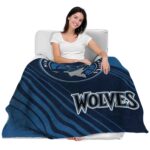 minnesota timberwolves diagonal stripes midnight blue blanket best selling
