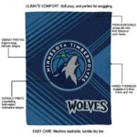 minnesota timberwolves diagonal stripes midnight blue blanket best selling