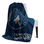 minnesota timberwolves diagonal stripes midnight blue blanket best selling
