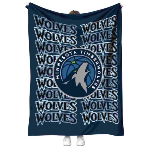 minnesota timberwolves fan pride midnight blue blanket best selling