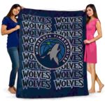 minnesota timberwolves fan pride midnight blue blanket best selling