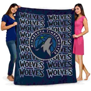 minnesota timberwolves fan pride midnight blue blanket fashion forward