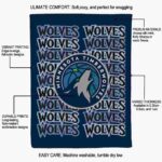 minnesota timberwolves fan pride midnight blue blanket best selling
