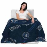 minnesota timberwolves fan spirit midnight blue blanket best selling