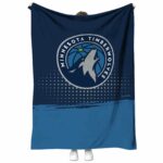 minnesota timberwolves gradient dots midnight blue blanket best selling