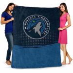 minnesota timberwolves gradient dots midnight blue blanket best selling