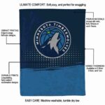 minnesota timberwolves gradient dots midnight blue blanket best selling