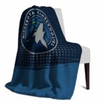 minnesota timberwolves gradient dots midnight blue blanket best selling