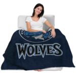 minnesota timberwolves grunge texture midnight blue blanket best selling
