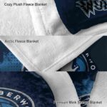 minnesota timberwolves grunge texture midnight blue blanket best selling