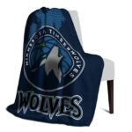 minnesota timberwolves grunge texture midnight blue blanket best selling