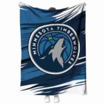 minnesota timberwolves paint streaks midnight blue white blanket best selling