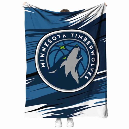 minnesota timberwolves paint streaks midnight blue white blanket best selling