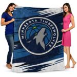 minnesota timberwolves paint streaks midnight blue white blanket best selling