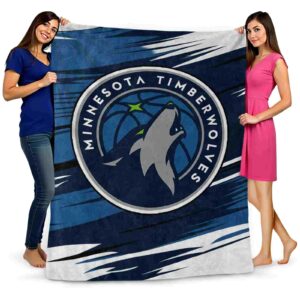 minnesota timberwolves paint streaks midnight blue white blanket fashion forward