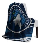 minnesota timberwolves paint streaks midnight blue white blanket best selling