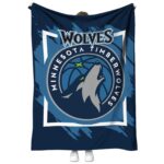 minnesota timberwolves splatter effect midnight blue blanket best selling