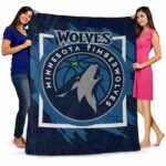 minnesota timberwolves splatter effect midnight blue blanket best selling