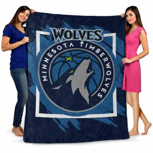 minnesota timberwolves splatter effect midnight blue blanket fashion forward
