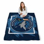 minnesota timberwolves splatter effect midnight blue blanket best selling
