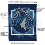 minnesota timberwolves splatter effect midnight blue blanket best selling