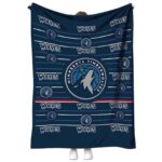 minnesota timberwolves striped pattern midnight blue blanket best selling