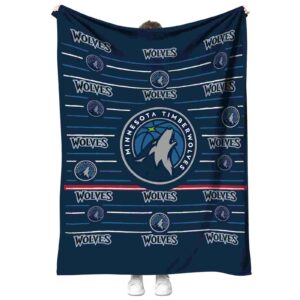 minnesota timberwolves striped pattern midnight blue blanket best selling