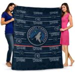 minnesota timberwolves striped pattern midnight blue blanket best selling