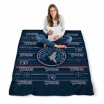 minnesota timberwolves striped pattern midnight blue blanket best selling