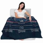 minnesota timberwolves striped pattern midnight blue blanket best selling